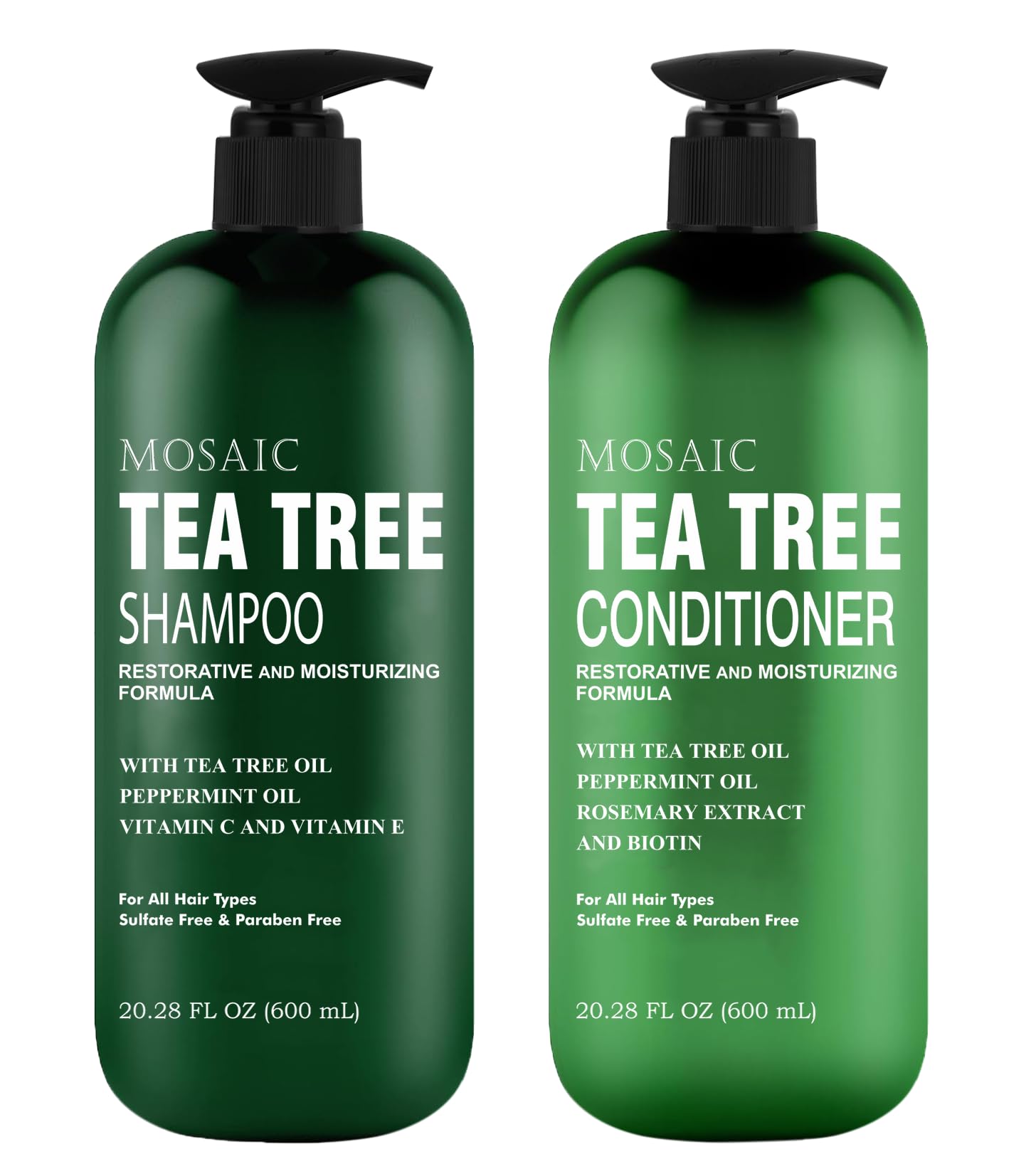 Tea Tree Shampoo and Conditioner Set for Hair Growth and Thinning Hair Loss Treatments Paraben & Sulfate Free Women and