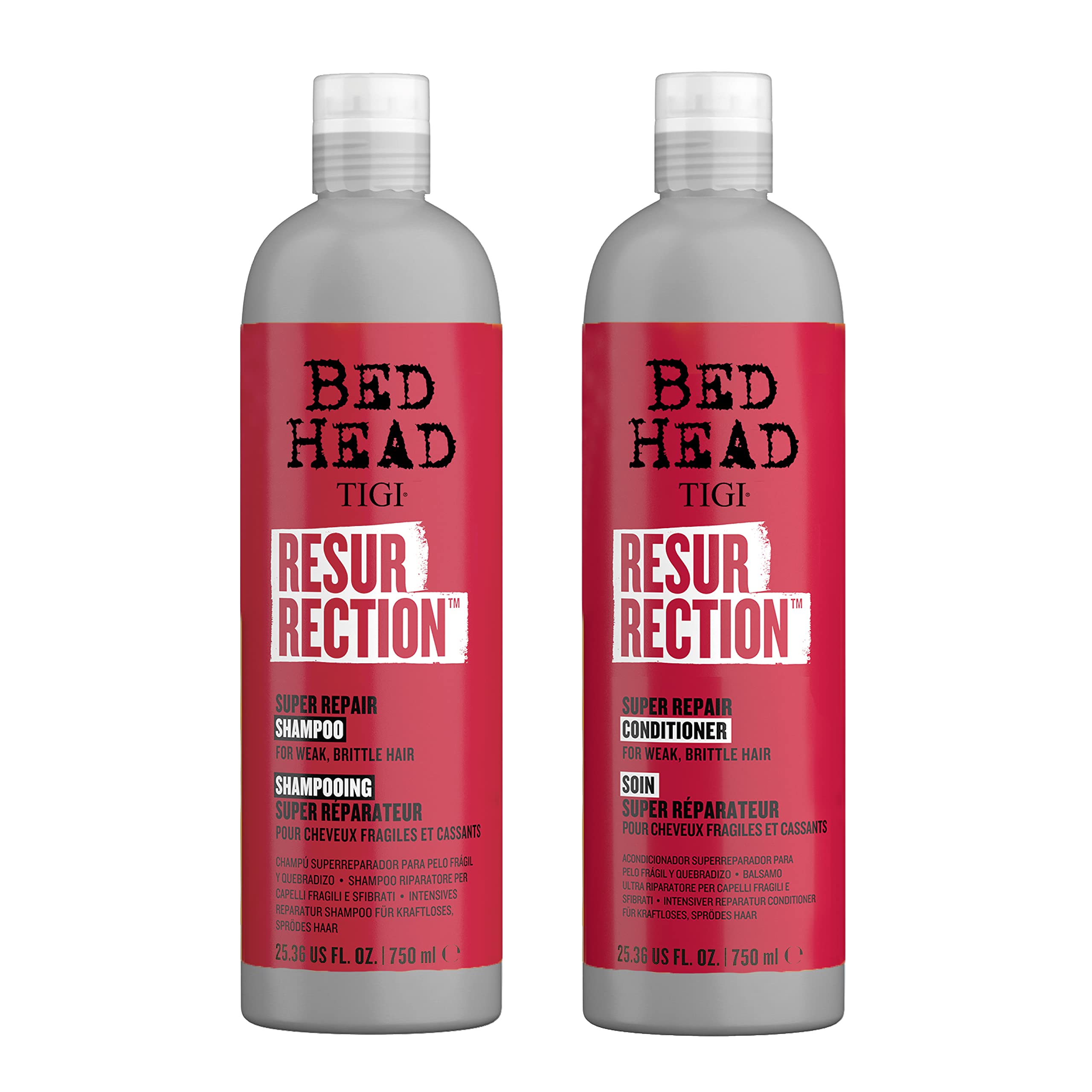 TIGI Bed Head Moisturizing Shampoo and Conditioner Set for Damaged Hair, Resurrection Infused Hair Care, 25.36 fl oz, 2